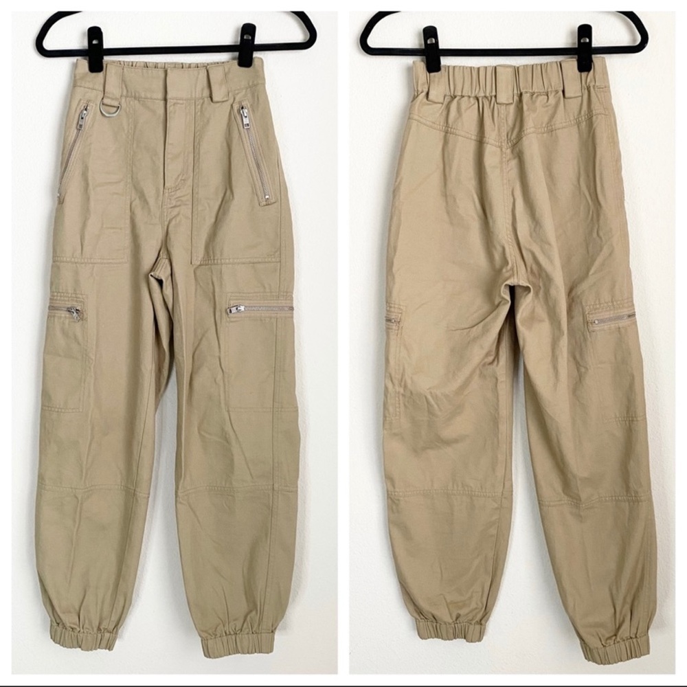 TNA aritzia cargo jogger pants tan size 4